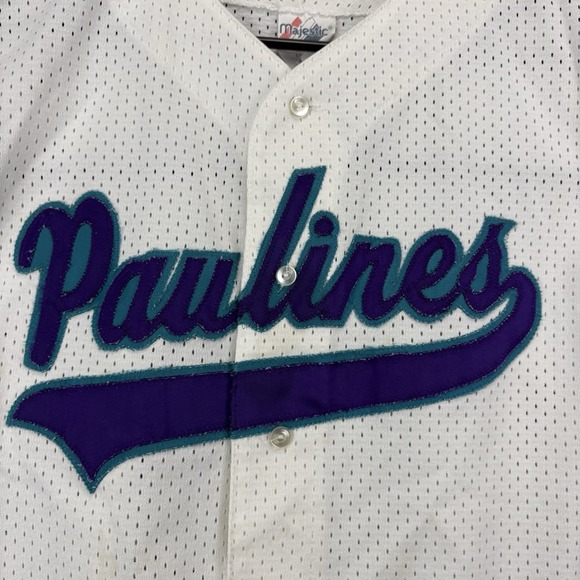 Vintage Majestic Jersey Men XL Paulines #3 Baseball MLB Made In USA - Picture 4 of 12